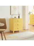 Cajonera Industrial de Acero con Tres Cajones Ranurados y Diseno Ventilado para Taller u Oficina Amarillo