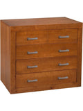 Comoda de Madera Maciza con Cajones Amplios para Dormitorio y Almacenamiento Auxiliar